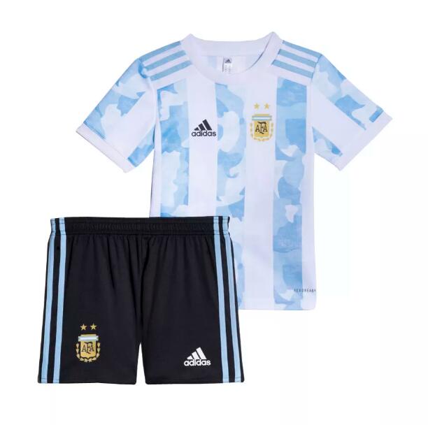 Kids Argentina Home Soccer Shirt With Shorts 2020/21